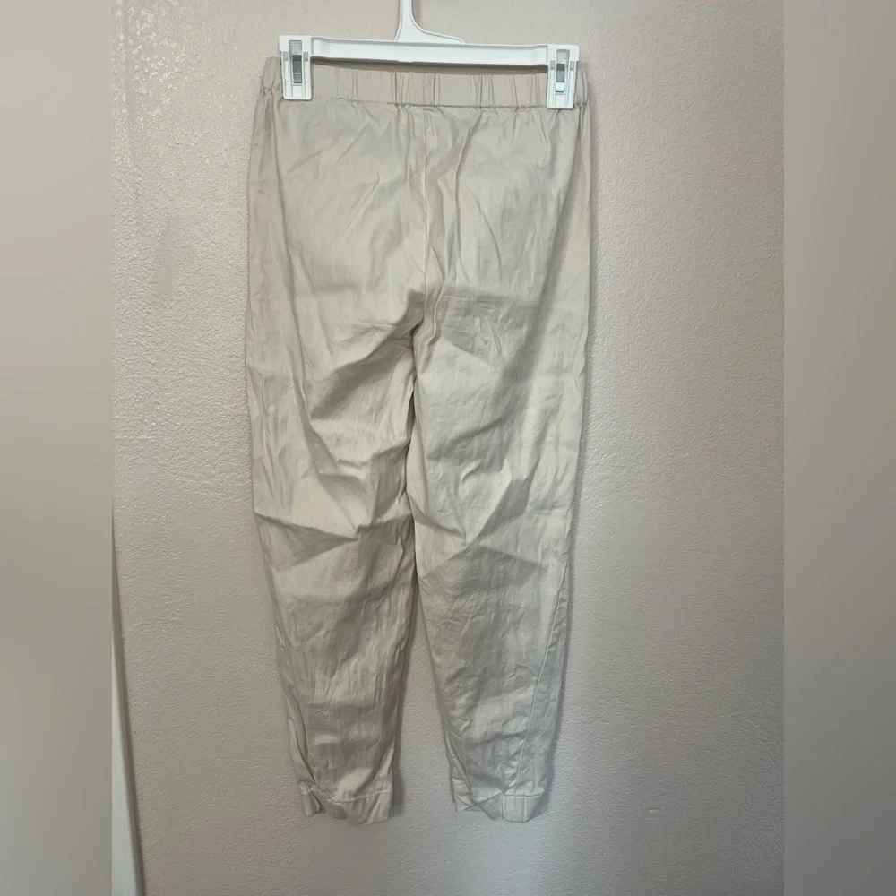 Aritzia Babaton Dexter Pants Linen Blend Light Beige Cream Pull On Joggers XS